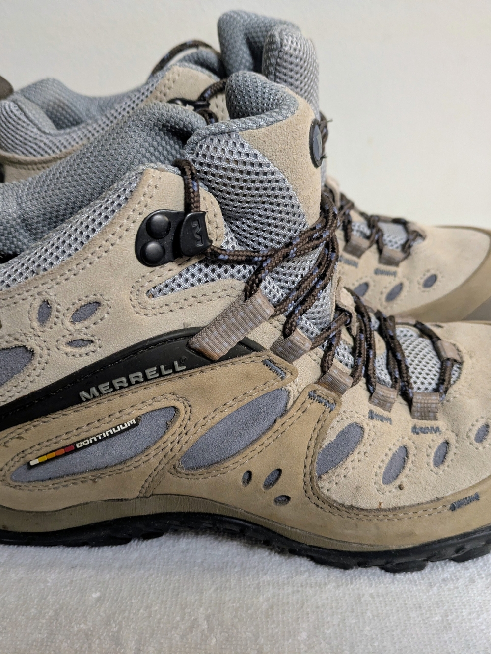 Women's Merrell Gray And Tan Hiking Boots